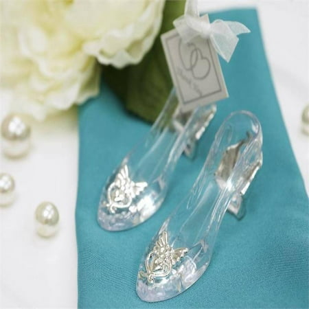 BalsaCircle 12 pcs Silver Cinderella Slippers Favors Holders - Wedding Favor Boxes Party Candy Gifts Packaging Decorations Supplies