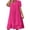 A Hot Pink, variant on Plus Size Casual Dress Ndbuld Women's Summer Solid Color Short-Sleeve V-Neck A-Line Mid-Waist Dress Khaki M