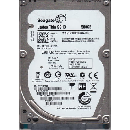 ST500LM000, W37, WU, PN 1EJ162-034, FW DEM4, Seagate 500GB SATA 2.5 Hard Drive
