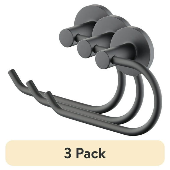 (3 pack) Mainstays Modern Round Toilet Paper Holder in Matte Black