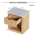 thumbnail image 7 of UHOMEPRO Modern Nightstand with Faux Marble-Look Top, Natural Bedside Table with with Storage Drawer and Open Shelf, Wooden Bedside Storage Cabinet Unit for Bedroom, Guest Room, Dorm, 7 of 7