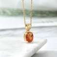 thumbnail image 4 of Gem Stone King 3.64 Cttw Twilight Orange Mystic Quartz and White Lab Grown Diamond 18K Yellow Gold Plated Silver Pendant Necklace for Women with 18 inch Chain, 4 of 4