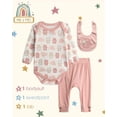 thumbnail image 3 of Millie & Myles Infant Pants Set - Baby Clothes for Boys and Girls with Bib and Long Sleeve Bodysuit, 3 of 7