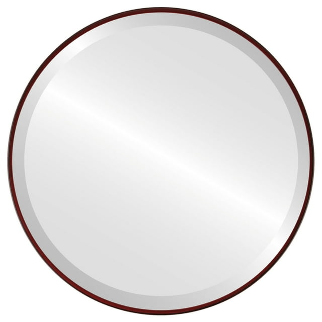 Miroir Rond Encadré Singapore - Cerisier Noir - 19 Pouces x 19 Pouces