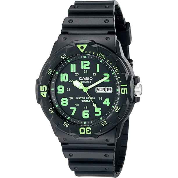 Reloj Deportivo Casio MRW200H-3BV Caja de 43 mm Banda de Resina Resistente al Agua Negro para Hombre