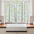 thumbnail image 2 of Ambesonne Cartoon Kitchen Curtains, Funny Elephants Drawing, 55"x45", Aqua Multicolor, 2 of 3