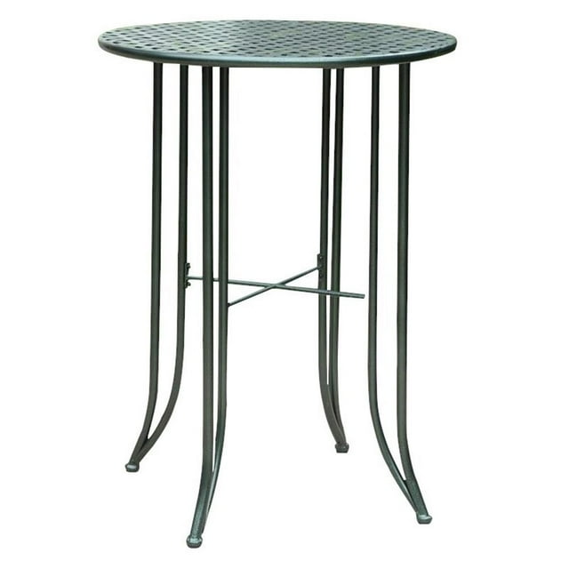 Bowery Hill Table de Pub de Patio Contemporain en Fer de Qualité Supérieure, Gris Verdi
