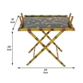 thumbnail image 5 of Benjara BM242202 Tray Top & Floral Print Wooden Folding Stand, Yellow, 5 of 5