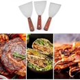 thumbnail image 4 of Spatule de Gril en Acier Inoxydable avec Manche en Bois pour Plancha, Ustensile de BBQ Plat Ensemble d'Outils de Cuisine, 4 of 4
