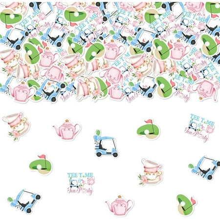 200Pcs Golf Tee Time or Tea Gender Reveal Party Confetti Pink Blue He or She Golf Gender Reveal Table Decorations for Expectant Parents Golf Sports Theme Gender Reveal Baby Shower Supplies