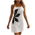 thumbnail image 3 of LIBRCLO Womens Swimsuit Cover-ups Printed Camisole Dresses Swimwear Mesh Knit Beach Dress Vacation Outfits, 3 of 8