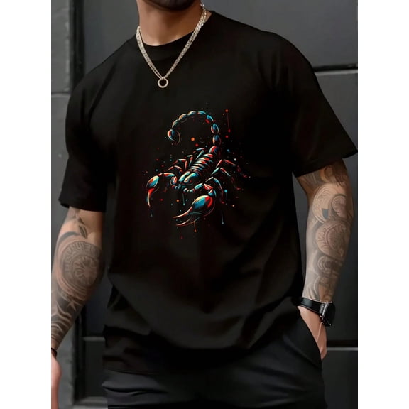 Fall Women T-Shirt Scorpion Minimalist And Vibrant Style Birthday Christmas T-Shirt Halloween Pumpkin Thanks Giving Family Funny Christmas Graphic Casual Autumn Tee Tops Men's T Shirt