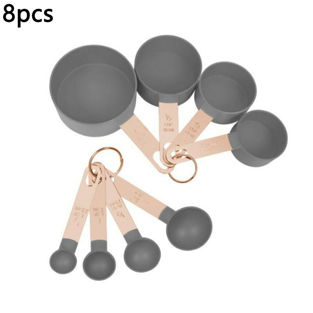 Details about  / 8Pcs//set Stainless Steel Measuring Cups and Spoons Set Kitchen Baking Gadget
