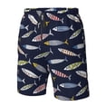 thumbnail image 4 of Fuzoiu Sardine Print Men's Beach Shorts,Men's Swim Trunks,Quick Dry Board Shorts with Pockets,Men's Bathing Suits for Surfing, Running, and Casual Wear-XX-Large, 4 of 6