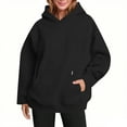 thumbnail image 4 of YODETEY No Boundaries Womens Pullover Sweaters, Womens Oversized Hoodies Fleece Sweatshirts, Long Sleeve Hooded Sweatshirts with Pockets, Black,Women's Plus XXL, 4 of 9