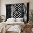 thumbnail image 3 of Black Boho Geometric Tapestry for Bedroom Wall Hanging Tapestry, Vintage Southwestern Stripes Ceiling Backdrop Tapestries Poster Blanket Wall Decor for Teens Room Living Room Dorm 55" x 73", 3 of 8