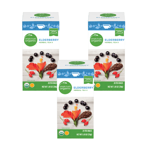 Simple Truth Organic Elderberry Herbal Tea 20 Bags 1.41 oz 3 Pack