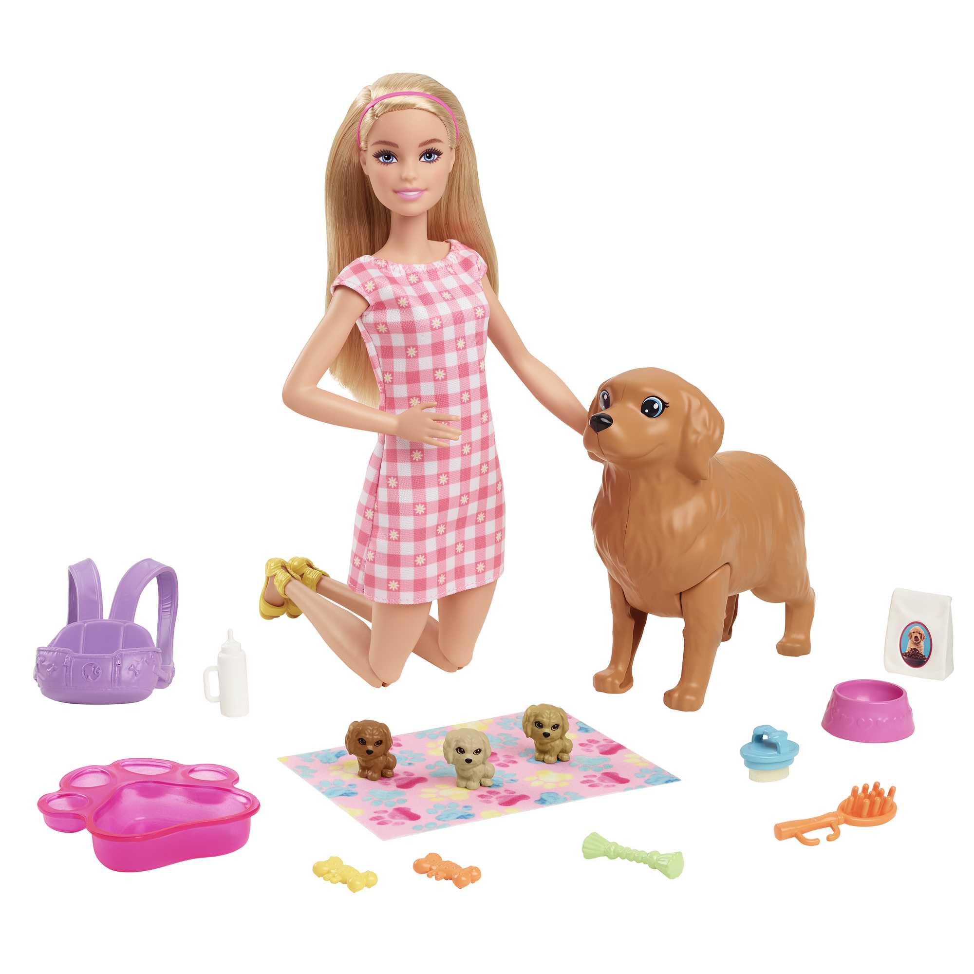 Barbie Newborn Pups Playset with Pregnant Mom Dog