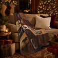 thumbnail image 3 of Rustic Western Cowboy Equestrian Patchwork, Rustic Farmhouse Horse Scene, Warm Flannel Blanket for Ranch House and Living Room, Horse Lovers Housewarming Gift, Rustic Home Decor, 3 of 9
