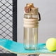 thumbnail image 4 of Botella de Agua Deportiva de 650 Ml | Plástico Libre de Bpa | Tapa Hermética con Pajita | Vaso de Gran Capacidad para Gimnasio, Senderismo y Viajes | 4 Colores (Negro, Blanco, Morado, Caqui), 4 of 6