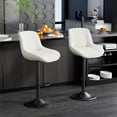thumbnail image 3 of Hawsaiy Adjustable Bar Stools Set of 4, Swivel Counter Height Bar Chairs with Back, Modern Technical Fabric Barstools for Kitchen Island & Home, White, 3 of 11