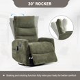 thumbnail image 6 of HSUNNS 360° Swivel Rocker Recliner Chair with Heat Massage, Chenille Manual Single Rocker Sofa Recliner Chair with Side Pockets for Living Room Home Theater, Green, 6 of 7