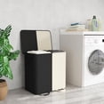 thumbnail image 6 of Lifewit Double Laundry Hamper with Lid and Removable Laundry Bags, Large Collapsible 2 Dividers Dirty Clothes Basket with Handles for Bedroom, Laundry Room, Closet, Bathroom, College, White&Black, 6 of 6