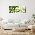 thumbnail image 3 of Green Nature Wall Art Canvas Painting Sunshine Over Forest Green Trees Landscape Posters and Prints Decorative Modern Home Decoration Wall Home Decor Wall Art for Living Room - 12" x 16" x 3 Panels, 3 of 6
