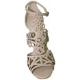 thumbnail image 3 of Klub Nico MADRID Heeled Sandals Nude Open Toe Lasercut High Heel Dress Sandals (Nude, 9), 3 of 3