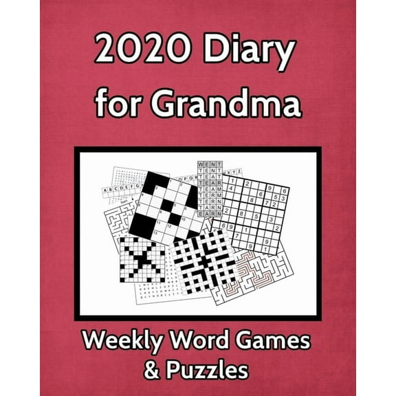 Grandparent Diaries: 2020 Diary for Grandma Weekly Word Games & Puzzles: Large Print One Week to View Diary with Space for Reminders & Notes (Paperback)(Large Print)
