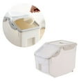 thumbnail image 3 of ibasenice Dog Food Storage Container Beige Airtight Plastic Bin for Dry Food and Rice, 3 of 8