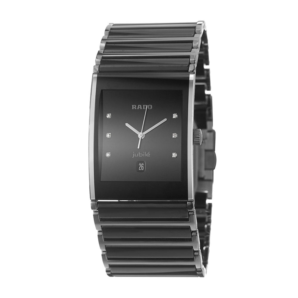 Rado - Rado Integral Jubile Steel and Black Ceramic Mens Watch Date Diamonds R20861752 - Walmart