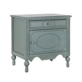 thumbnail image 3 of Christopher Knight Home Vintage Nightstand with Pattern Carved Drawer, Skirted Bedside Table, Aged Blue, 3 of 11