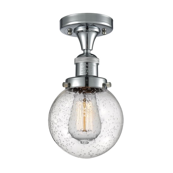 Innovations 1-LT LED Beacon 6" Semi-Flush Mount - Polished Chrome - 517-1CH-PC-G204-6-LED