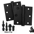 thumbnail image 6 of Embassy 4.5” x 4.5” Ball Bearing Door Hinge Heavy Duty Hinges Matte Black with Ball Tips, 6 of 9