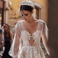 thumbnail image 4 of Tiara nupcial CHAO Tiaras nupciales de cristal con diamantes de imitación Plata, 4 of 5