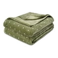 thumbnail image 2 of BNM Polka Dot Plush Soft Fleece Blanket, Twin, Sage, 2 of 9