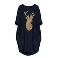 thumbnail image 3 of Womens Plus Size Loose Tops Dress Ladies O Neck Long Pocket Christmas Dress, 3 of 6
