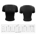 thumbnail image 3 of Camiseta Mujer Camiseta de manga corta con cuello en U floral con ribete de encaje para mujer (negro S) Cgtredaw Para estrenar, 3 of 5