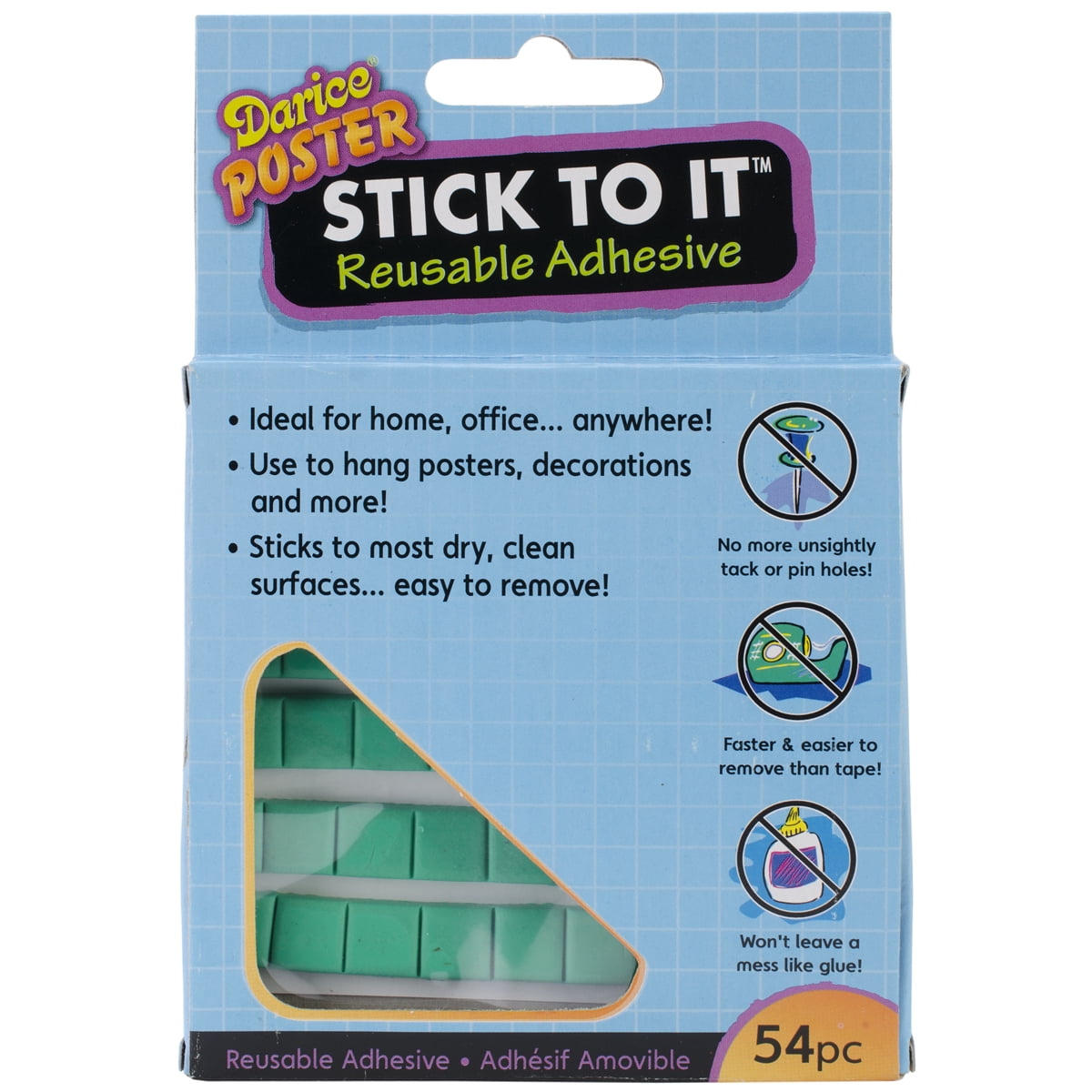 Stick To It Reusable Adhesive .375"X.375" 54/Pkg