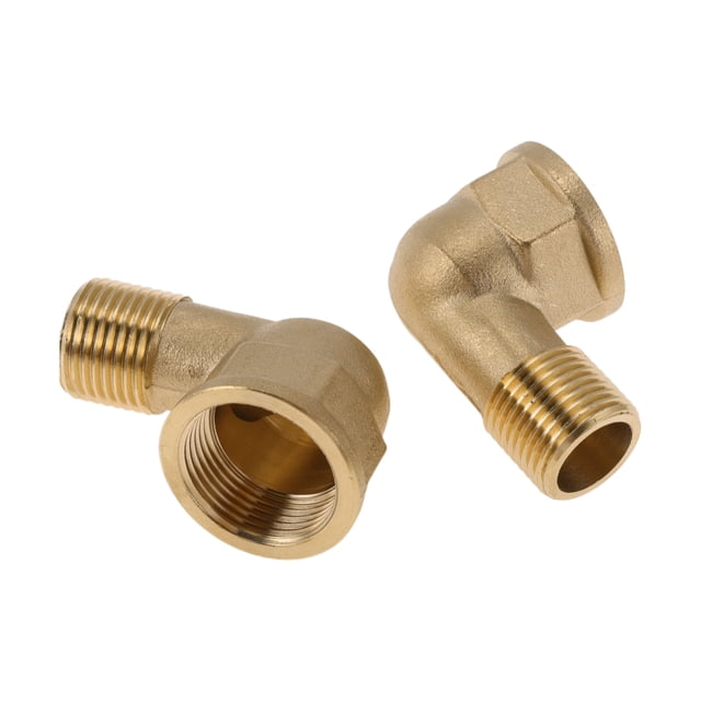 Accesorios de tubería de latón Unique Bargains 3/4" hembra x 1/2" macho codo con rosca interna y externa 2.01" 2 piezas