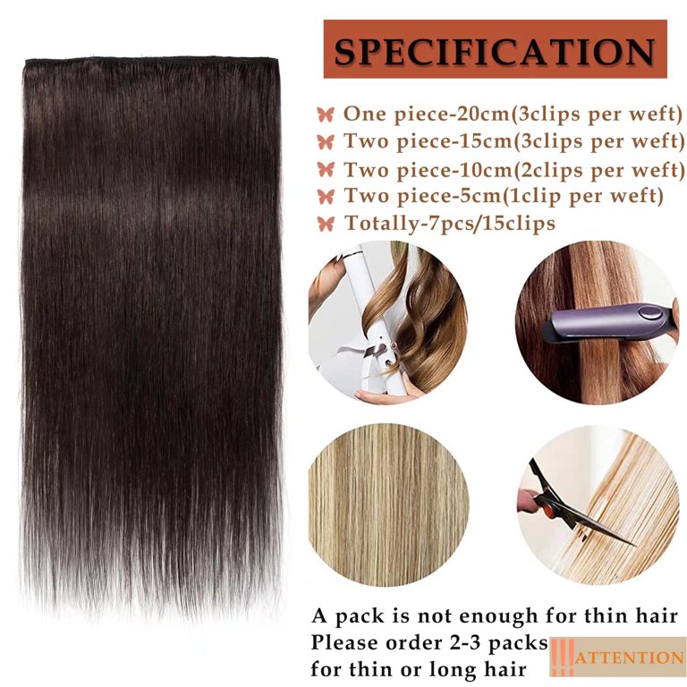 MY-LADY 15clips 7pc/set Clip in Human Remy Hair Extensions  display picture 1