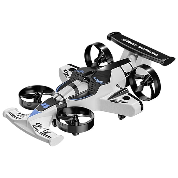 HUISZJ Remote Control Airplane, 2-in-1 Land Air RC Quadcopter with 360°& Headless, 2.4G Remote Control Airplane for Party Birthday Friend Gift (White)