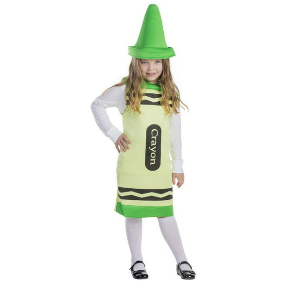 Crayón Costume Dress Up America para niños, color verde, talla S, de 3 a 12 años