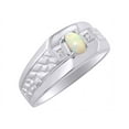thumbnail image 4 of RYLOS Men's Rings Sterling Silver Classic Nugget 6X4MM Oval Gemstone & Diamond Ring Opal October Birthstone Ring Size 12, 4 of 7