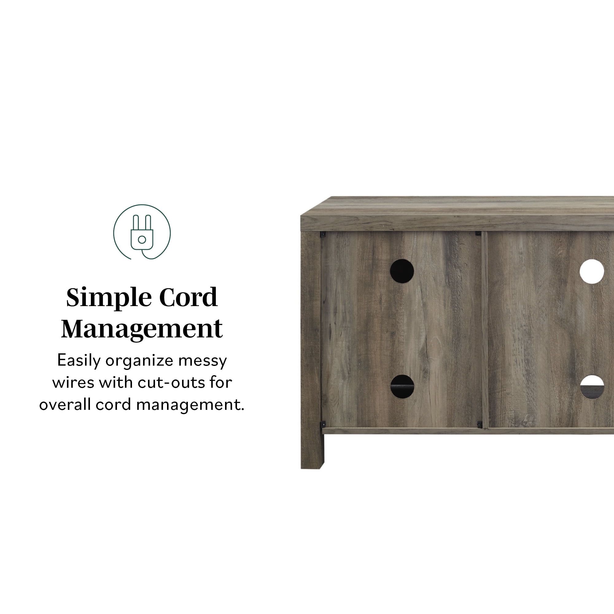 Walker Edison Modern Farmhouse Barn Door TV Stand for TVs up to 65", Grey Wash