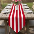 thumbnail image 6 of Red Striped Table Runner Linen Burlap Table Runner 90 Inches Long Classic Abstract Horizontal Stripes Line Dresser Scarves for Kitchen Island Coffee Dining Room Party Wedding Holiday Decor 13"x90", 6 of 8