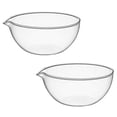 thumbnail image 3 of Transparent Glass Mini Prep Bowls 2pcs Food Serving Containers for Salad, Fruit & Vegetables Microwave Safe, 3 of 5