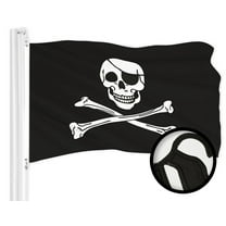 G128 Pirate Jolly Roger Bones Flag | 2x3 Ft | ToughWeave Series Embroidered 300D Polyester | Novelty Flag, Embroidered Design, Indoor/Outdoor, Brass Grommets