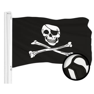 3x5 Ft Jolly Roger Pirate Skull Flag – Double Sided With Grommets 3 thumbnail image